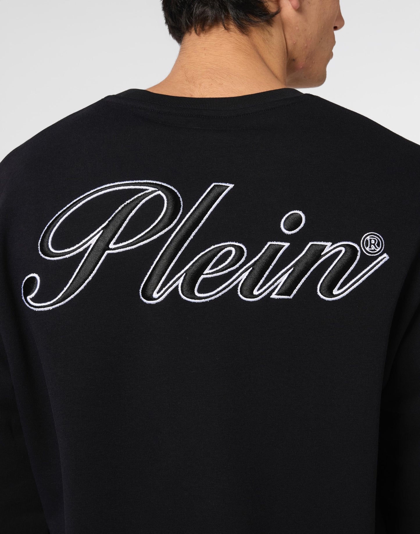 Felpa Philipp Plein con logo Signature ricamato e applicazione