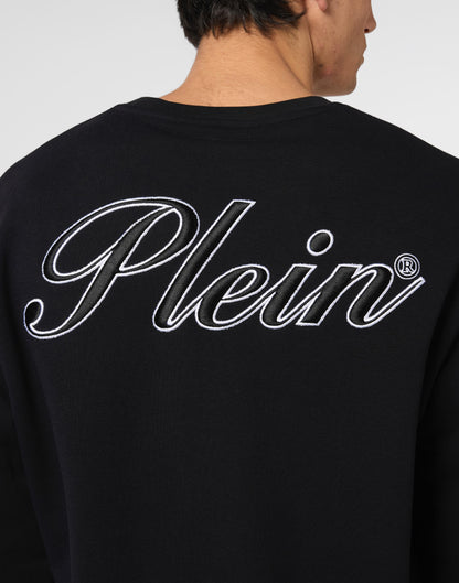 Felpa Philipp Plein con logo Signature ricamato e applicazione