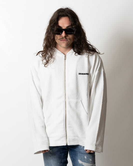 Felpa Dsquared2 in spugna con logo a contrasto uomo