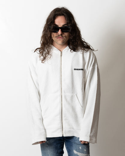 Felpa Dsquared2 in spugna con logo a contrasto uomo