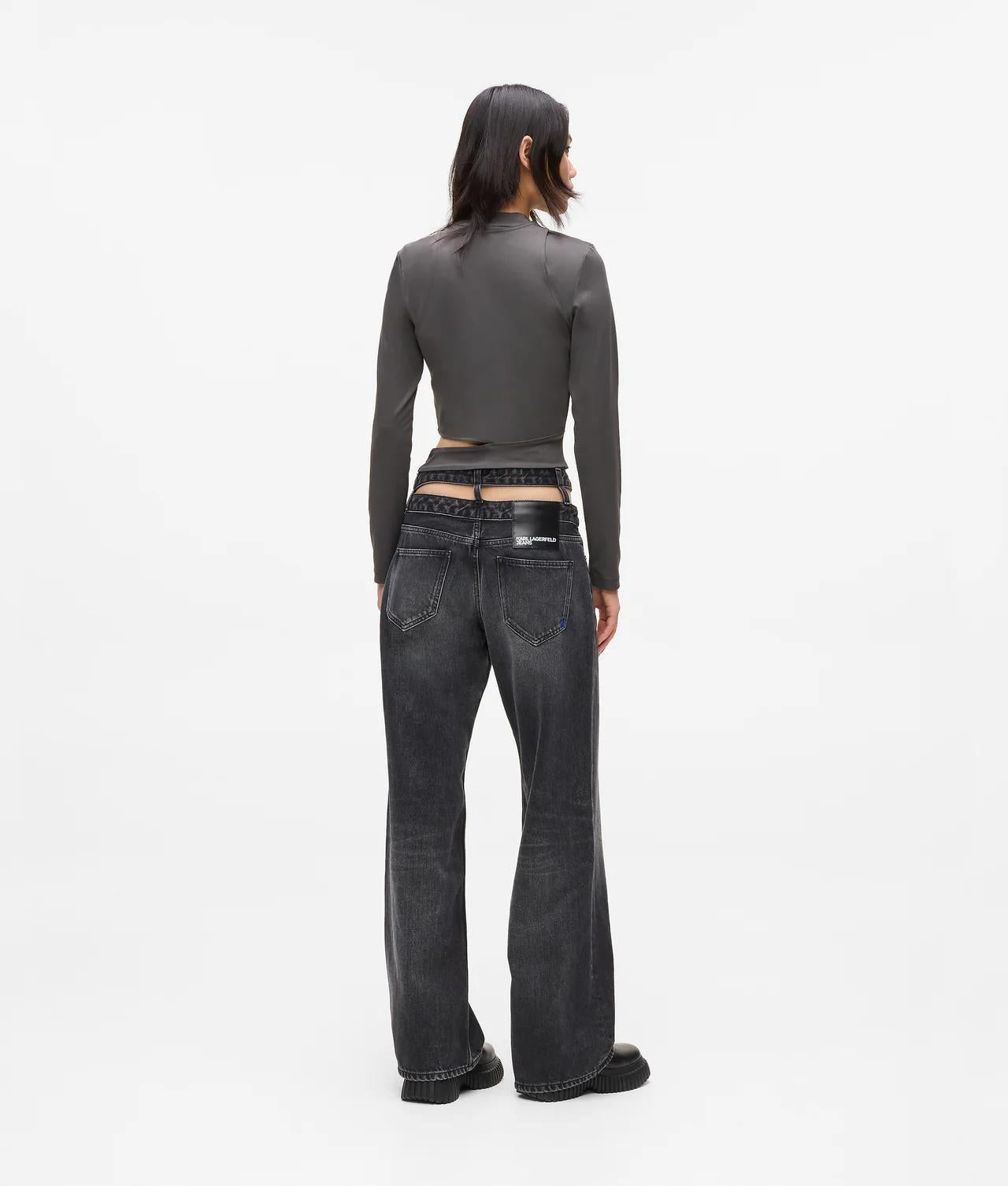 Jeans Karl Lagerfeld mid rise relaxed con dettaglio cut-out donna