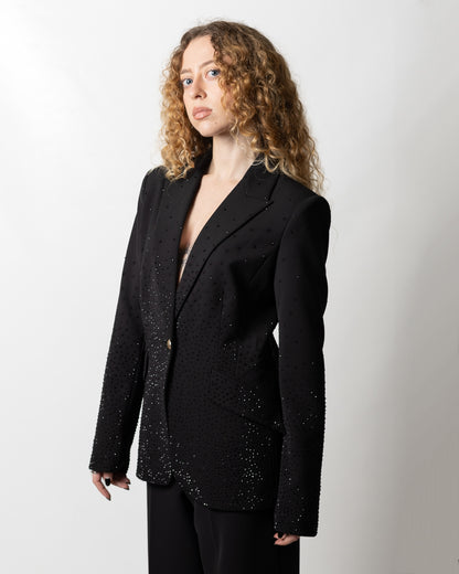 Giacca blazer Nenette monopetto con strass donna