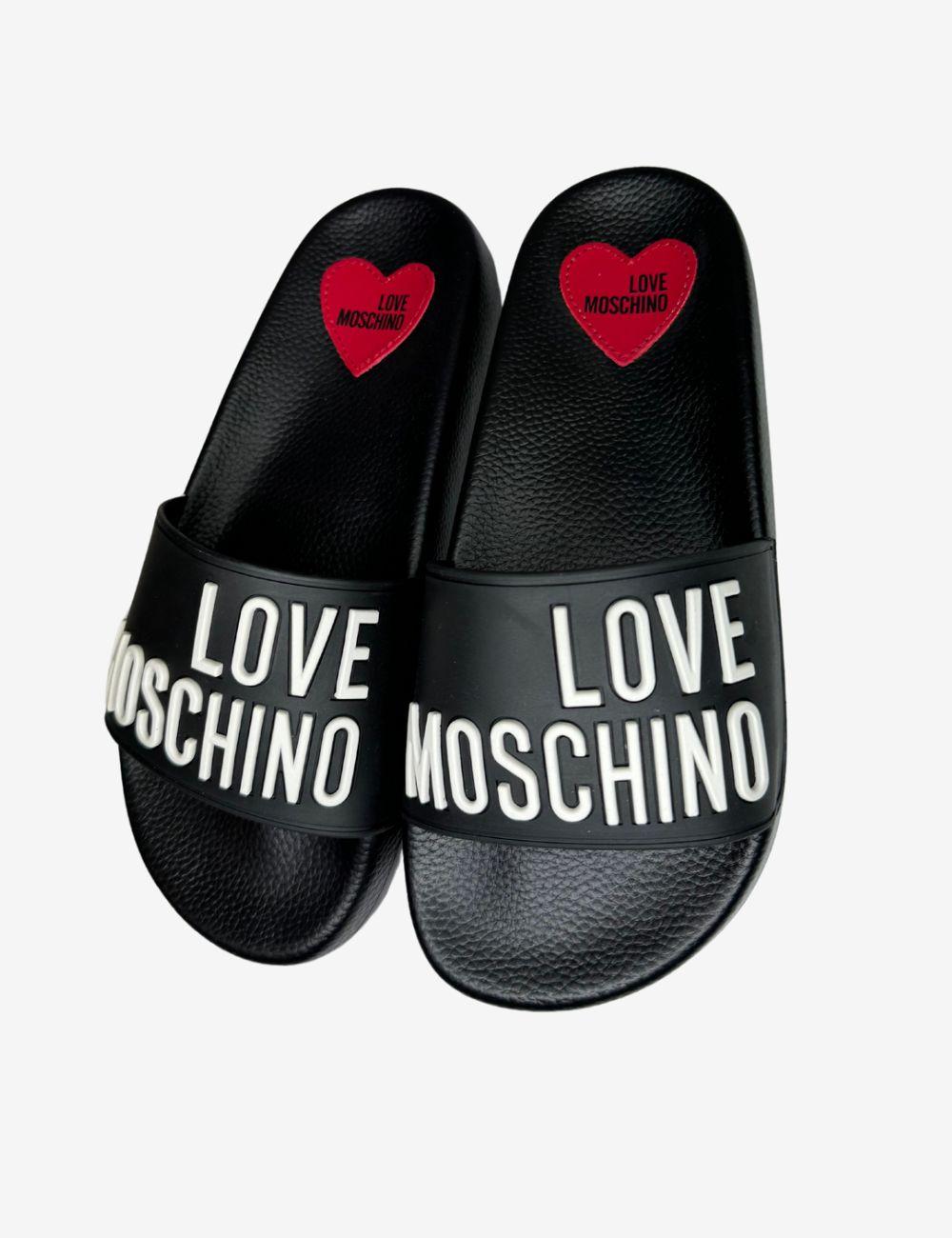 Ciabatte Love Moschino con logo in rilievo donna