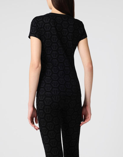 T-Shirt Philipp Plein "Jacquard Monogram" donna