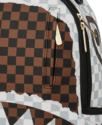 Zaino Sprayground marrone "CREAM AND BROWN TEAR CHECK BACKPACK"