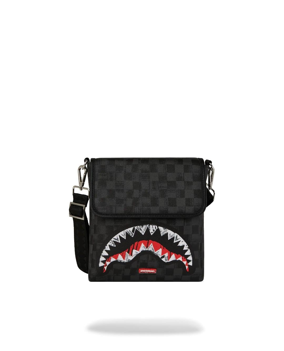 Tracolla Sprayground nero "SCRIBBLE SHARK MESSENGER BAG"