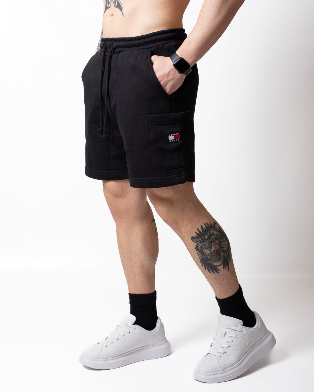 Bermuda Tommy Jeans cargo in felpa uomo