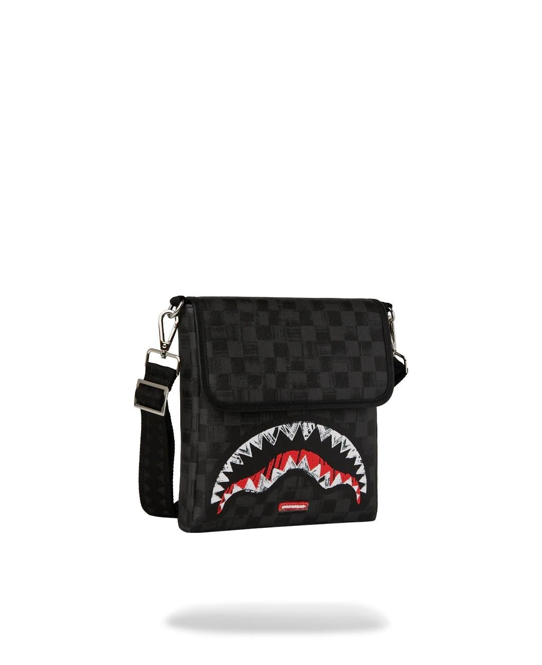 Tracolla Sprayground nero "SCRIBBLE SHARK MESSENGER BAG"