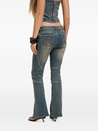 Jeans Juicy Couture con logo e borchie