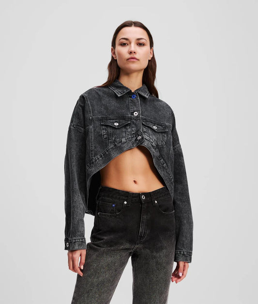 Giubbotto Karl Lagerfeld Jeans in denim con dettaglio cut-out donna