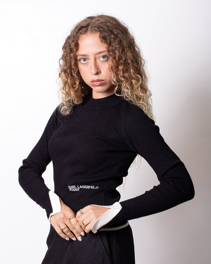 Maglia Karl Lagerfeld Jeans girocollo in costina donna