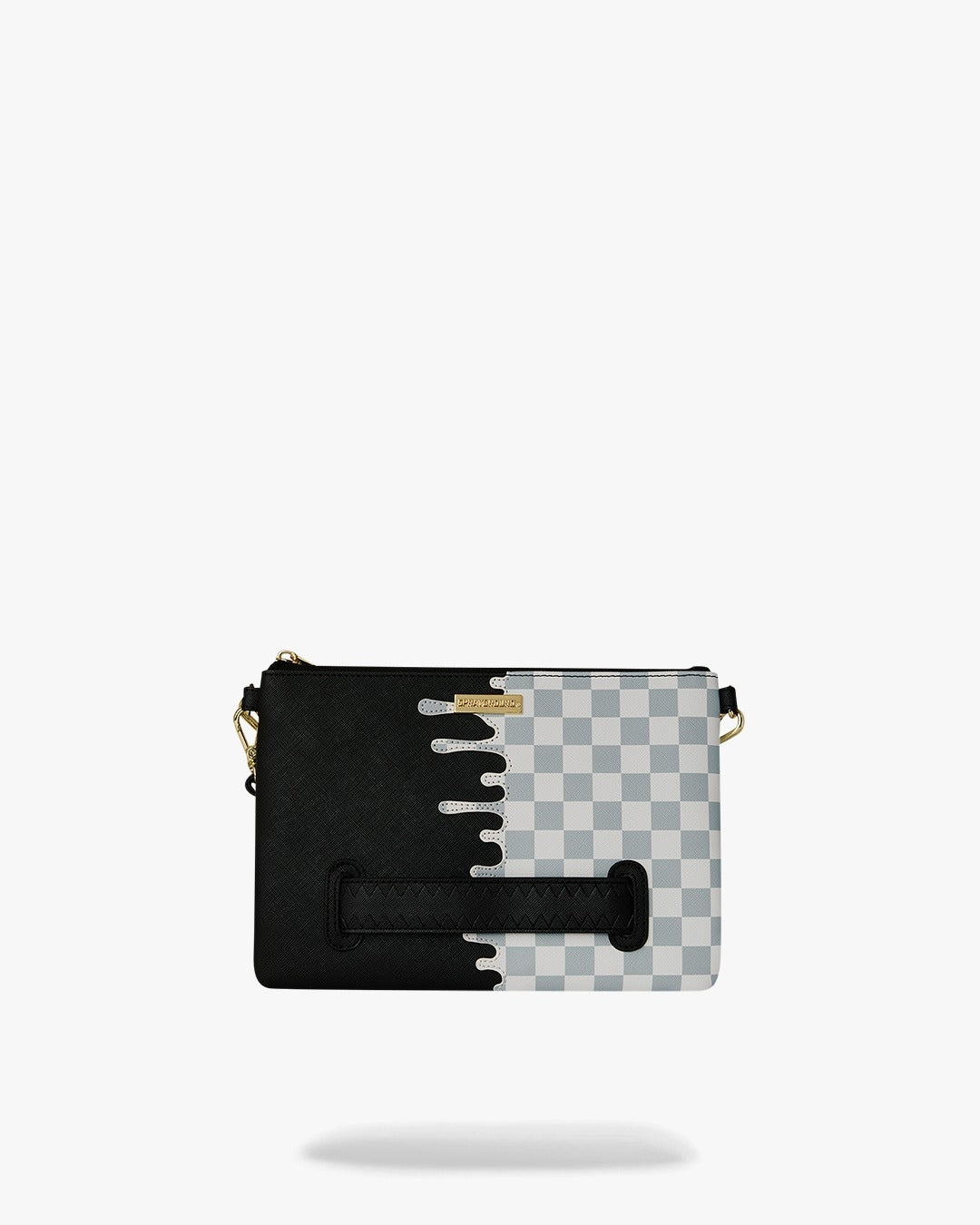 Pochette Sprayground nero CREAM CHECK UNFINISHED SHARK CROSSBODY POUCHETTE clutch con tracolla
