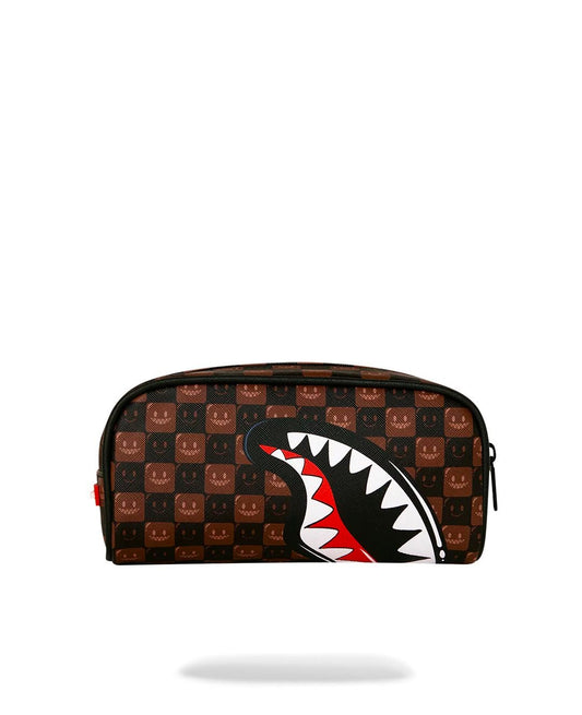 Pochette Sprayground marrone SHARKS IN PARIS WTF BUBBLE BROWN CHECK POUCH