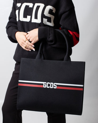 Borsa GCDS in tessuto "Logo stripes" donna