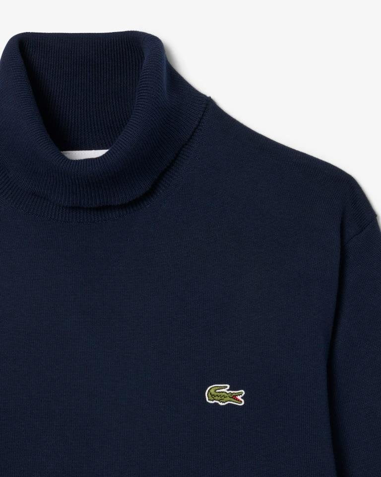 Maglia Lacoste dolcevita con logo ricamato