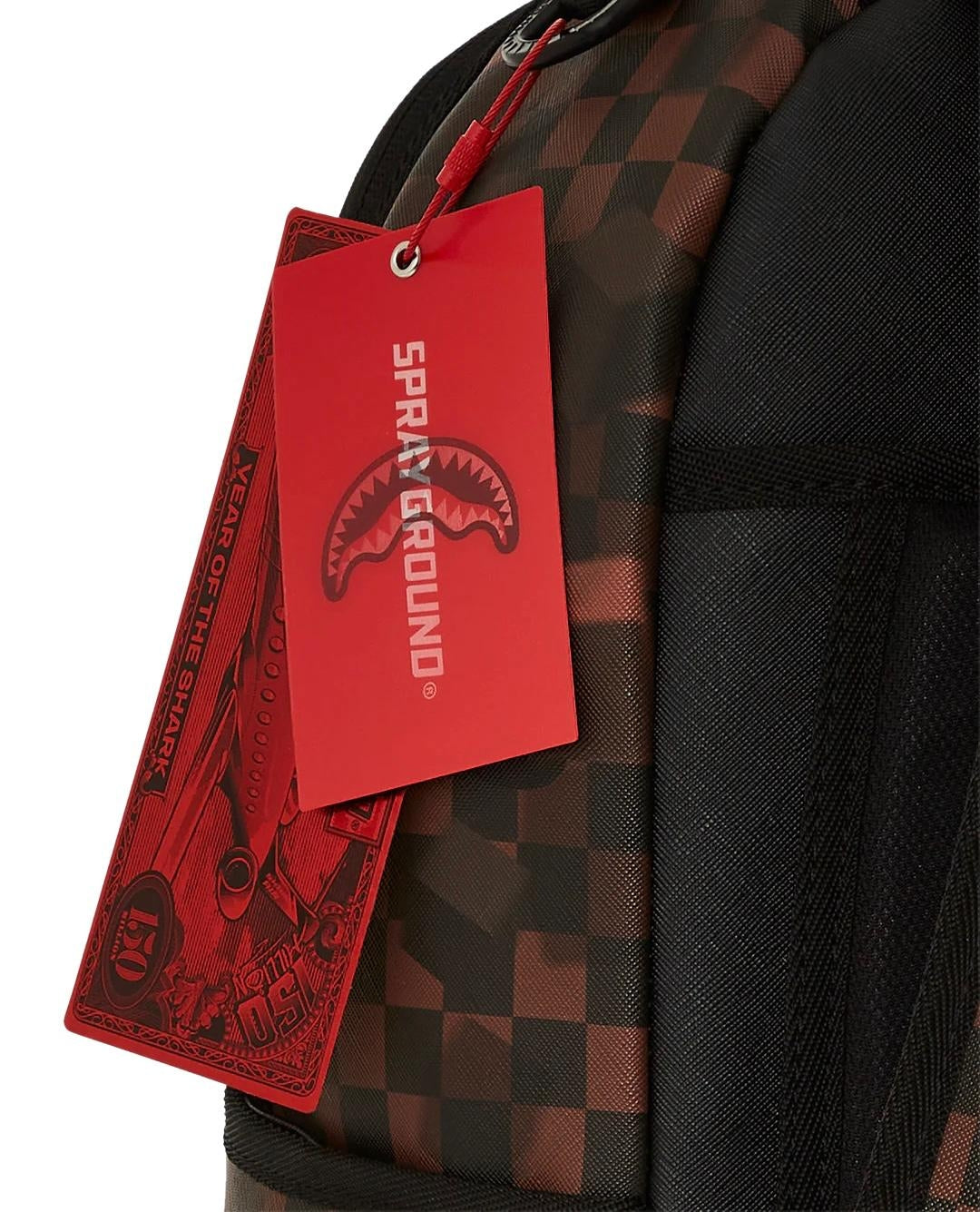 Zaino Sprayground marrone Madagascar checker smash dlxsv backpack
