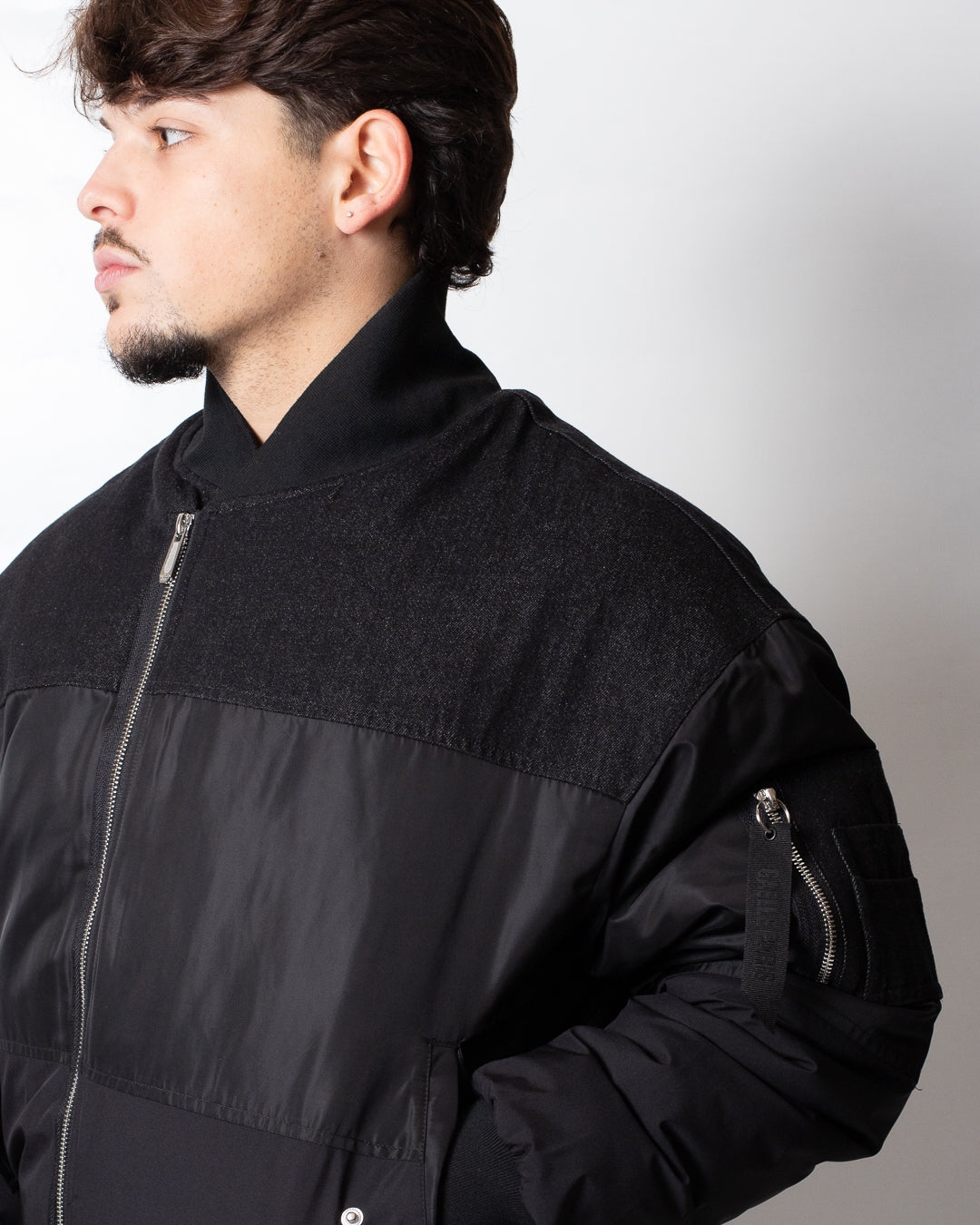 Giubbotto Gaelle bomber in nylon e denim uomo