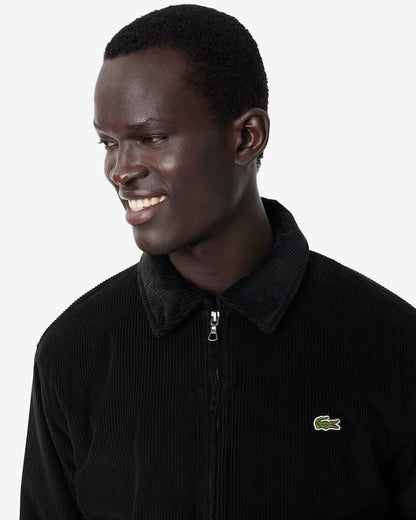 Giubbotto Lacoste in velluto a coste con logo ricamato