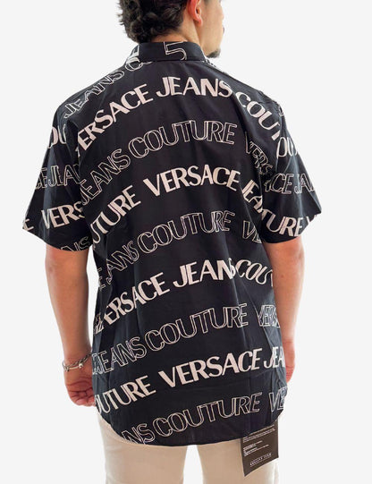 Camicia Versace Jeans Couture con logo all-over uomo