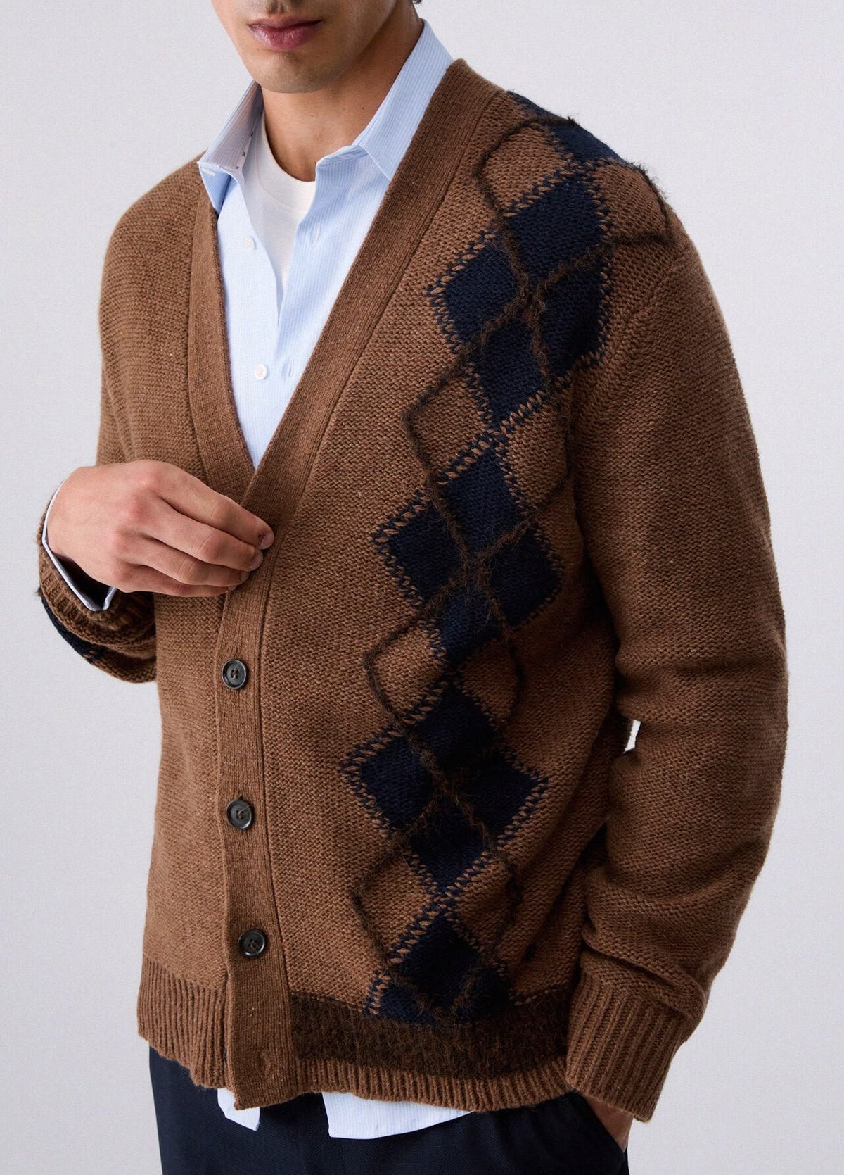 Cardigan Liu Jo in lana con fantasia rombi