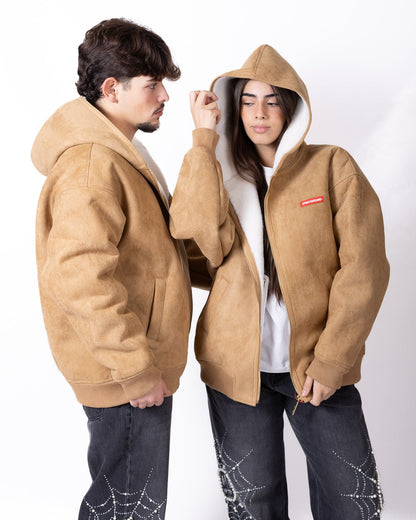 Ecomontone Sprayground con cappuccio, logo e patch logo in pelle e ricamo