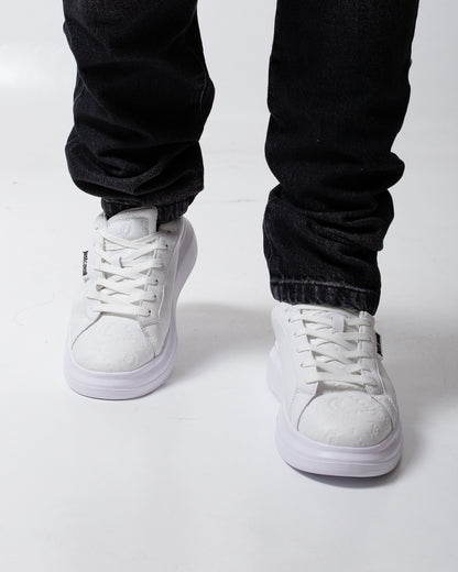 Sneakers Just Cavalli in pelle con logo jacquard uomo