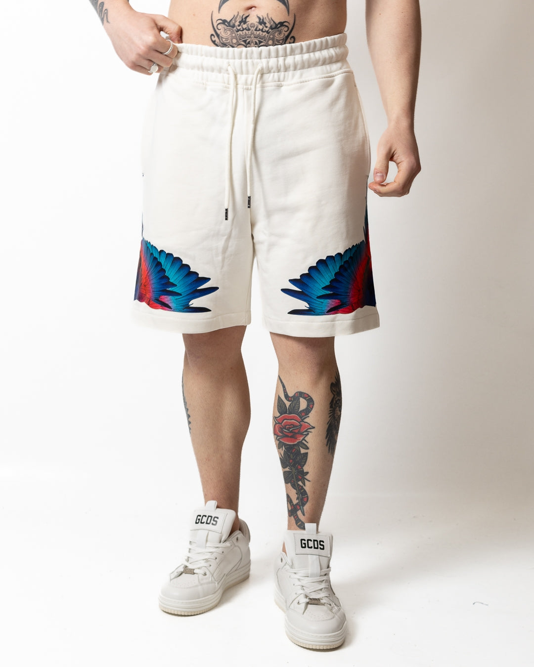 Bermuda Marcelo Burlon in felpa "Icon Wings" uomo