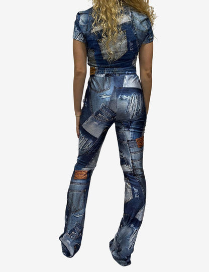 T-Shirt Chiara Ferragni effetto denim donna
