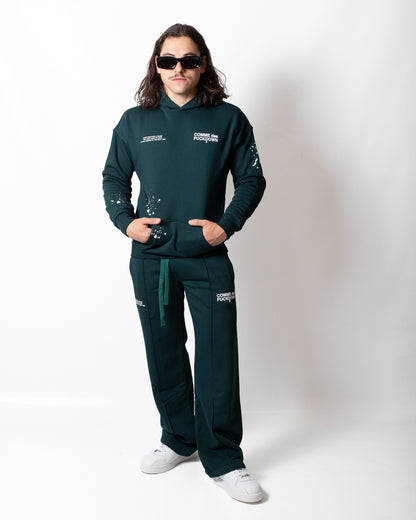 Pantalone Comme des Fuckdown in felpa con nervature e stampa uomo