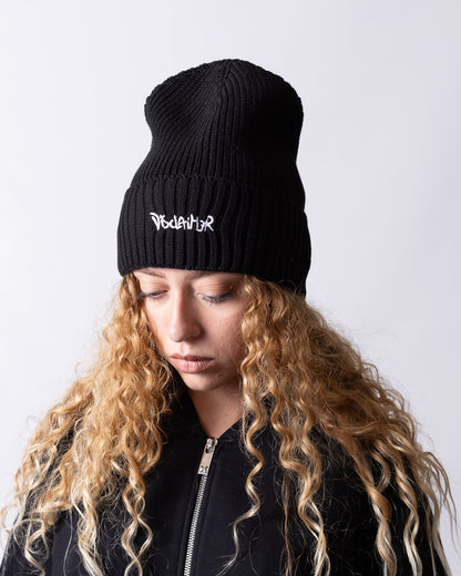 Cappello Disclaimer con risvolto e logo ricamato