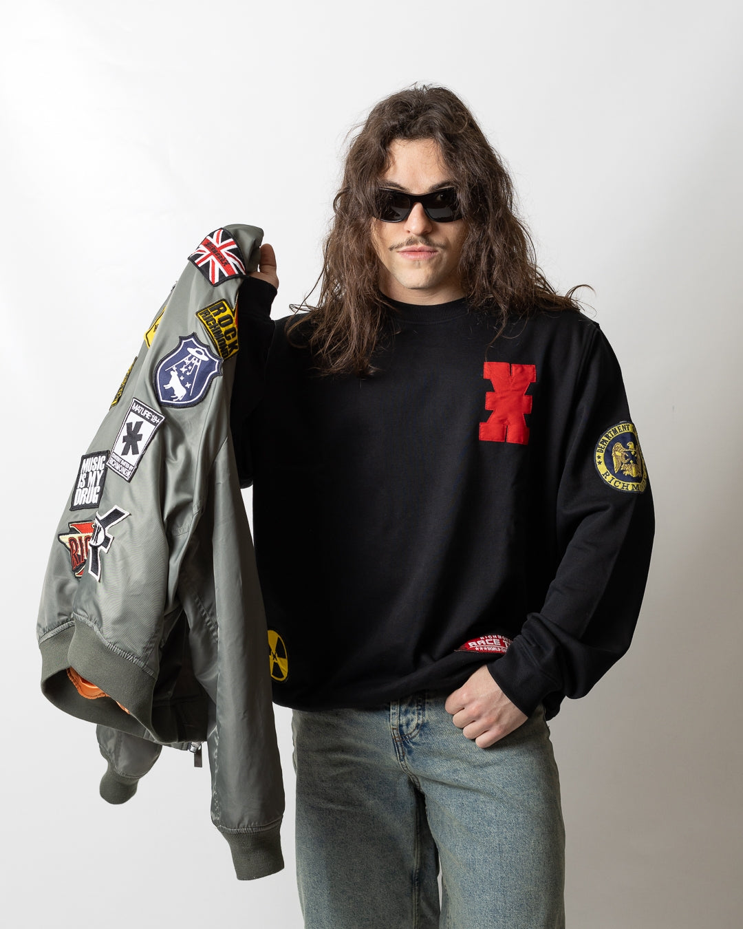 Felpa Richmond X con patch logate uomo