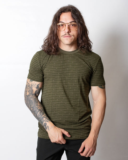 T-Shirt Dsquared2 con logo all-over uomo