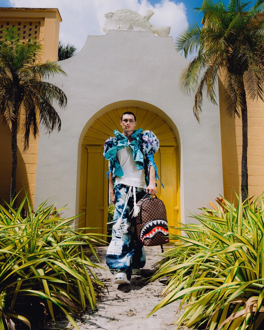 Zaino Sprayground marrone SHARKS IN PARIS WTF BUBBLE BROWN CHECK BACKPACK 