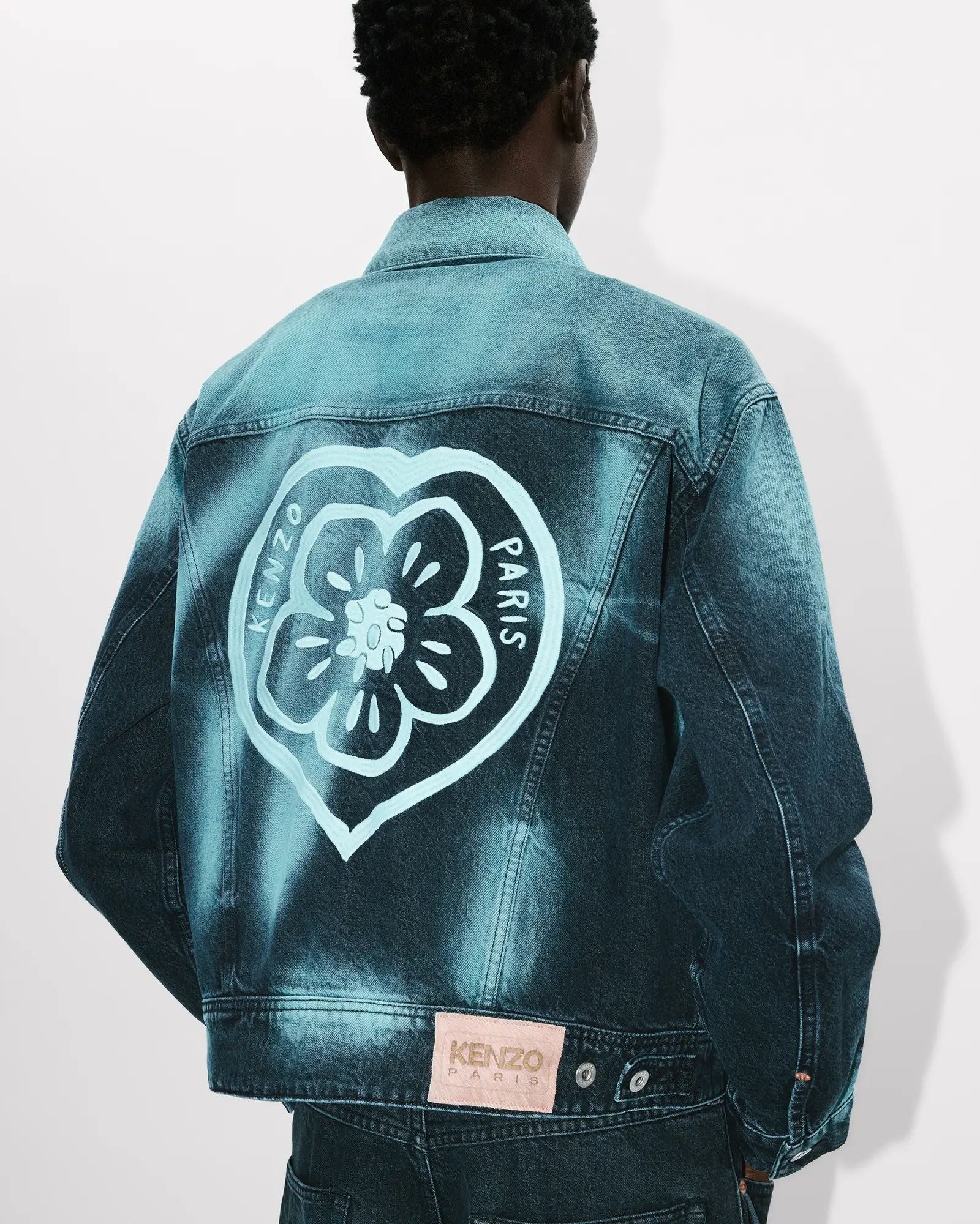 Giubbotto Kenzo Paris in jeans "Kenzo Boke Heart" uomo
