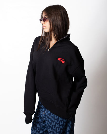 Felpa MSGM a mezza zip con logo ricamato