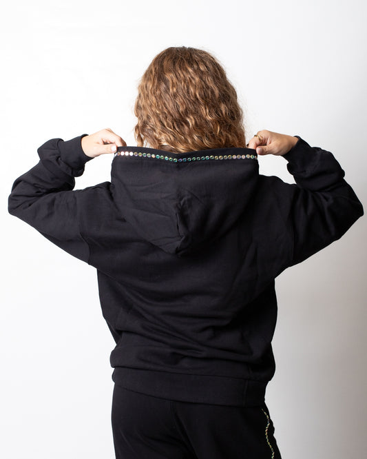 Felpa Disclaimer con cappuccio e strass multicolor donna