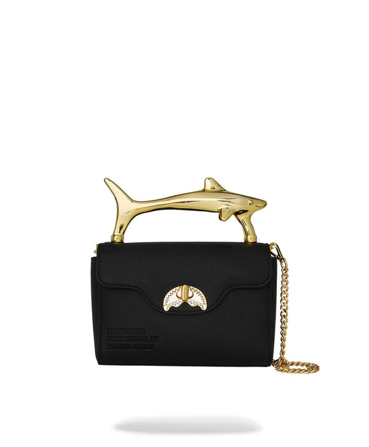 Borsa a spalla Sprayground "BLACKED OUT EMBOSSED GOLD SHARK HANDBAG"