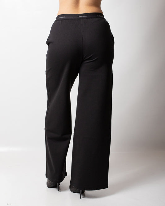 Pantalone Calvin Klein stretch a gamba larga donna