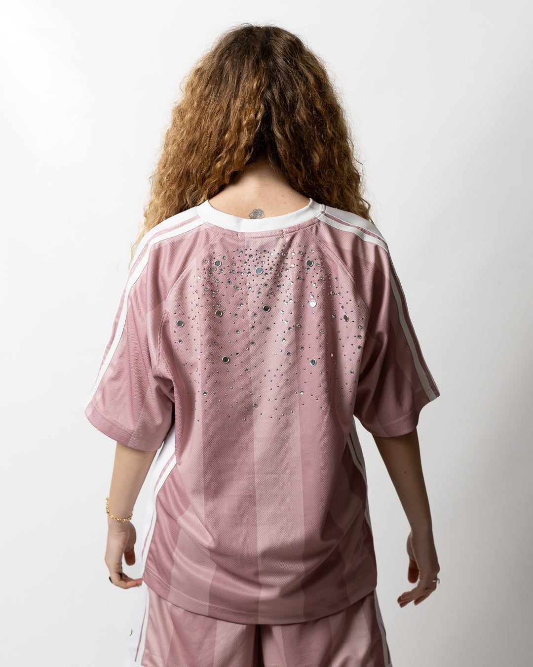 T-Shirt Barrow soccer con borchie e strass donna