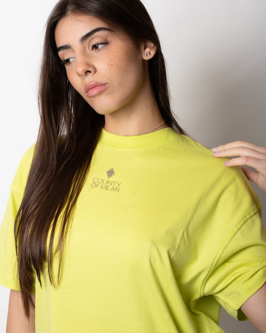T-Shirt Marcelo Burlon oversize con logo animalier donna
