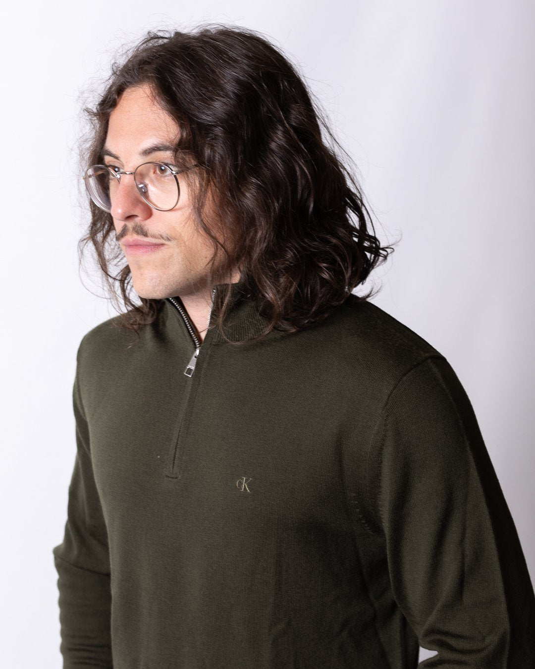 Maglia Calvin Klein mezza zip in lana uomo