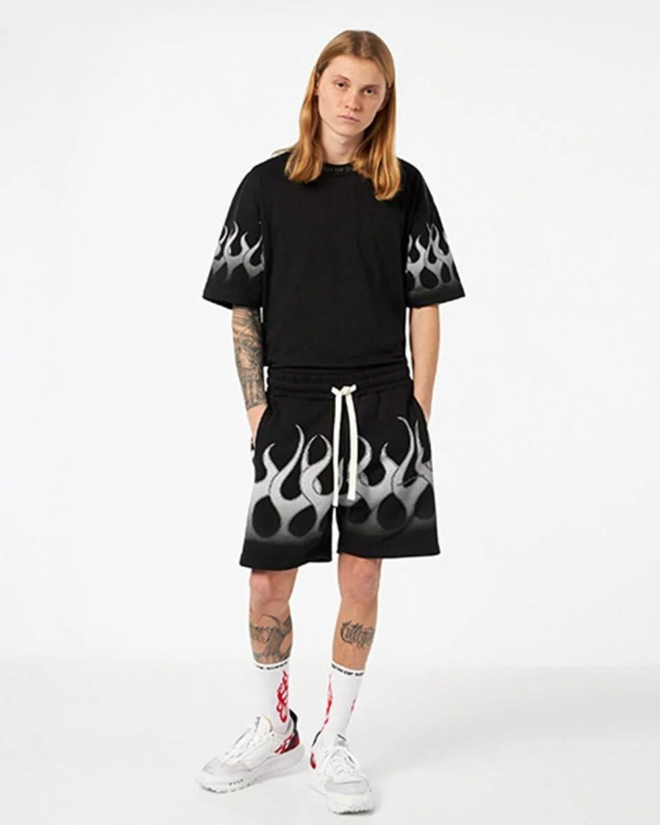 T-Shirt Vision Of Super "White Flames" uomo