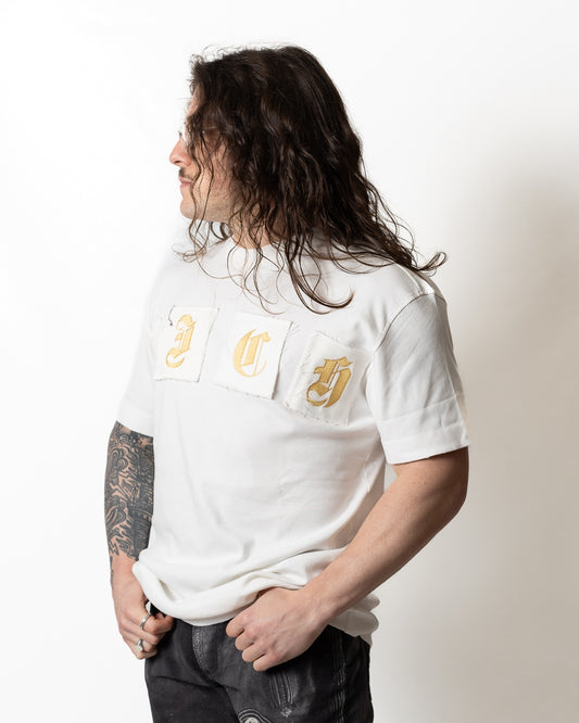 T-Shirt John Richmond logo patch uomo