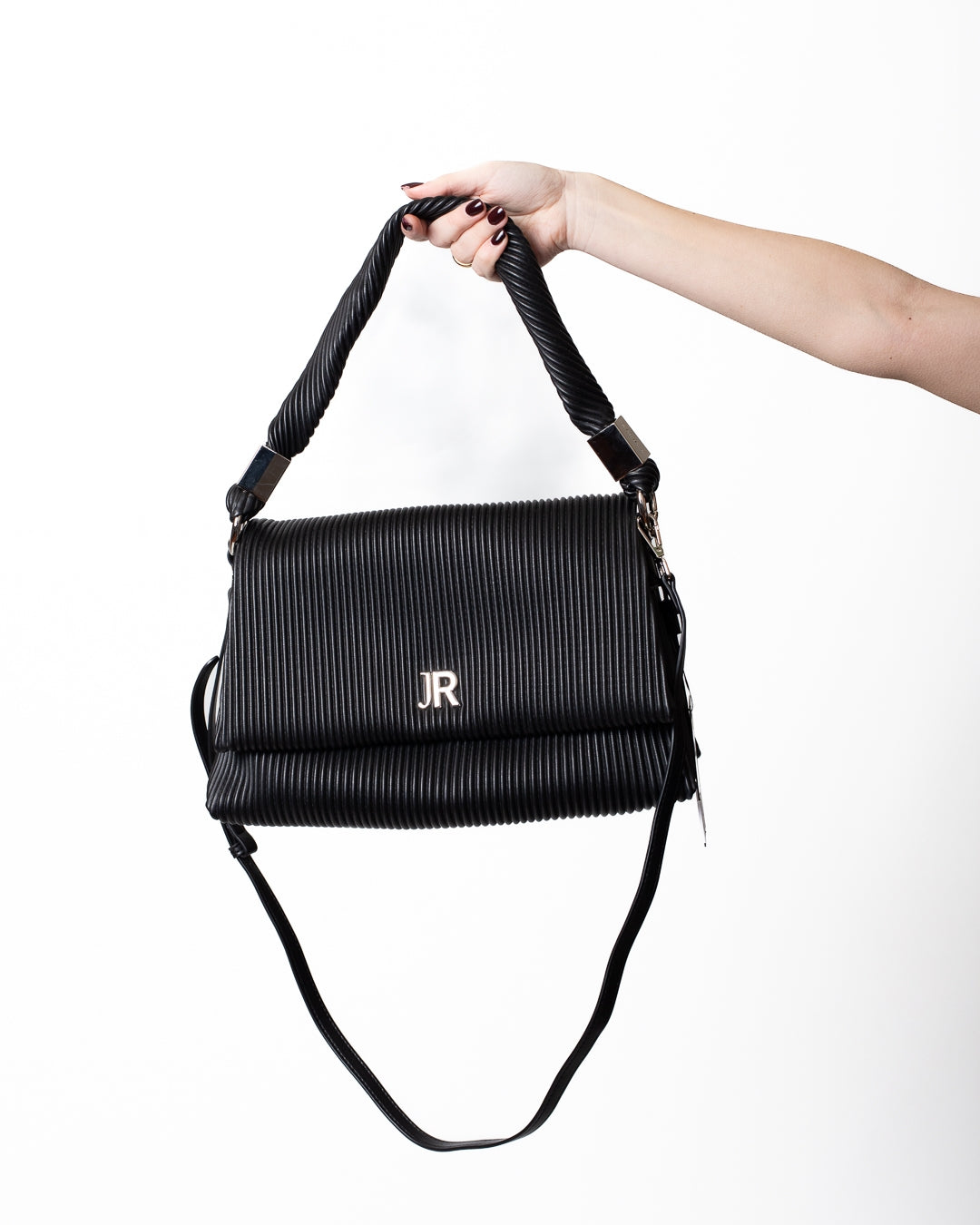 Borsa John Richmond in pliss&egrave; con manico e tracolla donna