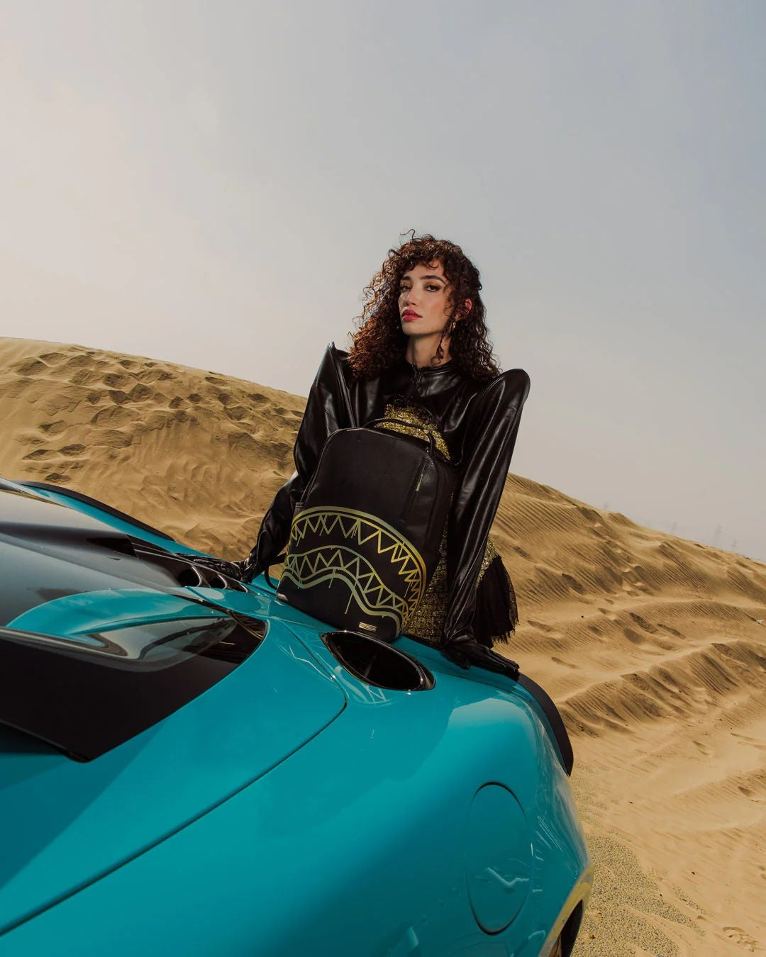 Zaino Sprayground nero "That gold drap backpack"