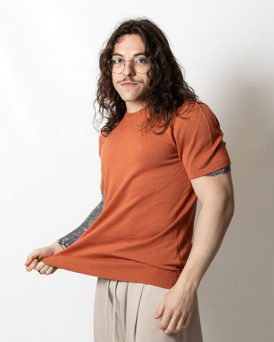 T-Shirt Calvin Klein in maglia con logo tonal uomo