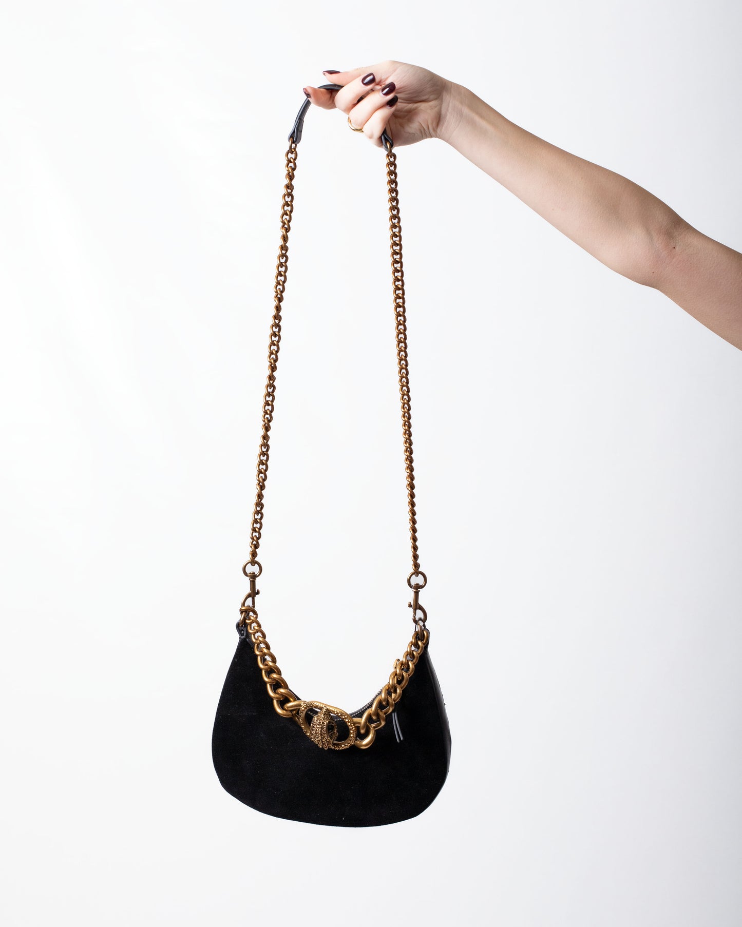 Borsa Kurt Geiger in suede "Chelsea chain" donna
