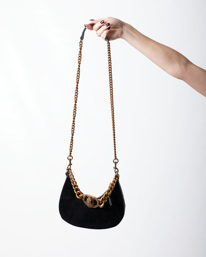 Borsa Kurt Geiger in suede "Chelsea chain" donna