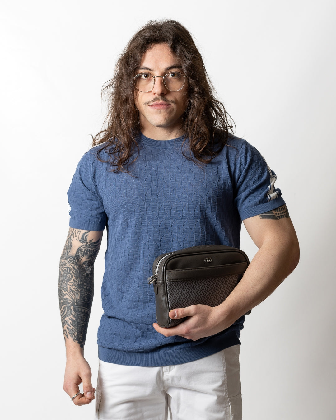 Pochette Liu Jo in pelle con logo monogram