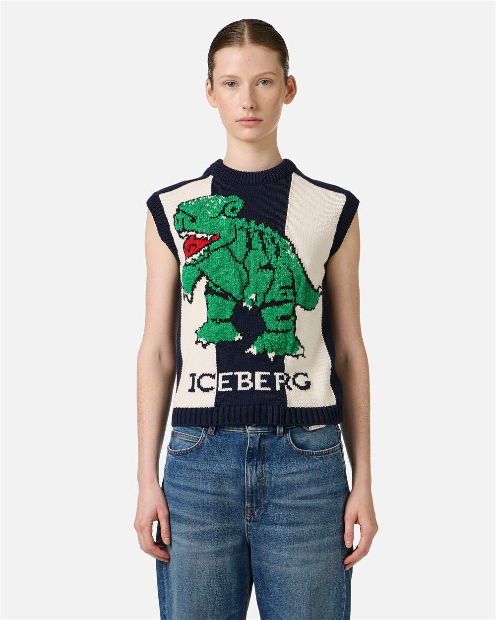 Gilet Iceberg in maglia con ricamo donna